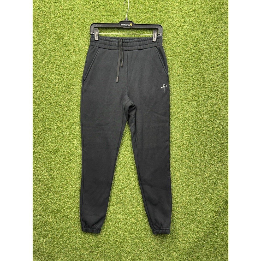 Three Nails Sweatpants Mens Small Signature Fleece Joggers Color Black Stretch
